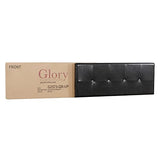 Glory Furniture Nicole Faux Leather Upholstered Queen Bed in Black