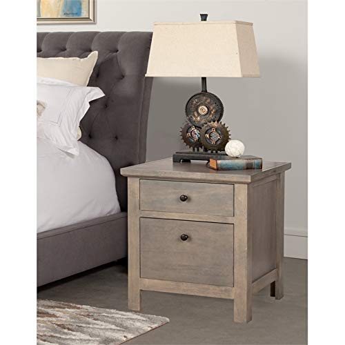 Origins by Alpine Ashville Wood File Cabinet in Smokey Gray