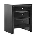 Glory Furniture Marilla 3 Drawer Nightstand in Black