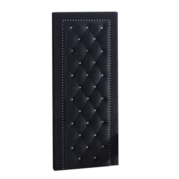 Glory Furniture Alba Velvet Side Panel in Black Velvet Cover