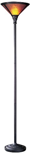Cal Lighting BO-469 Floor Lamp with Mica Glass Shades, Rust Finish Antique Bronze, 23.5x16.8x9.5