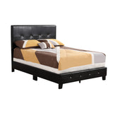 Glory Furniture Nicole Faux Leather Upholstered Full Bed in Black