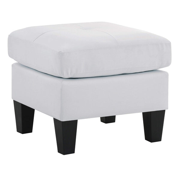 Glory Furniture Small Faux Leather Square Ottoman White