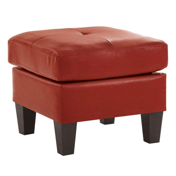 Glory Furniture Newbury Faux Leather Ottoman in Gray