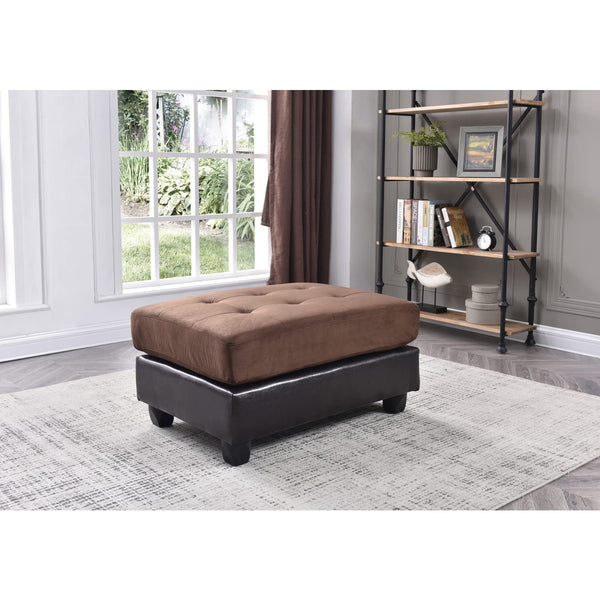 Glory Furniture Pounder Microsuede Ottoman in Chocolate