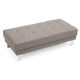 Glory Furniture Twill Oversized Ottoman Light Grey