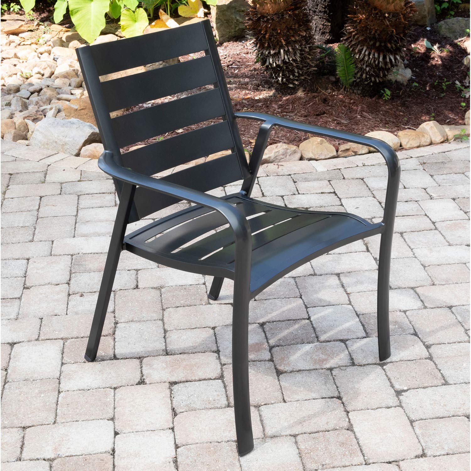 Hanover Cortino 5-Piece Grade Patio Dining Set Commercial Outdoor Furniture, Gunmetal Hanover Cortino 5-Piece Grade Patio Dining Set Commercial Outdoor Furniture, Gunmetal