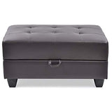 Glory Furniture Revere Faux Leather Ottoman in Cappuccino