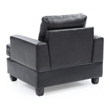 Glory Furniture Sandridge Faux Leather Chair in Black