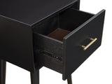 Alpine Furniture Flynn Wood 1 Drawer End Table in Black
