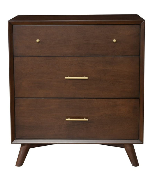 Alpine Furniture Flynn Mid Century Modern 3 Drawer Small Chest, Walnut