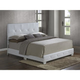Glory Furniture Nicole Faux Leather Upholstered Queen Bed in White