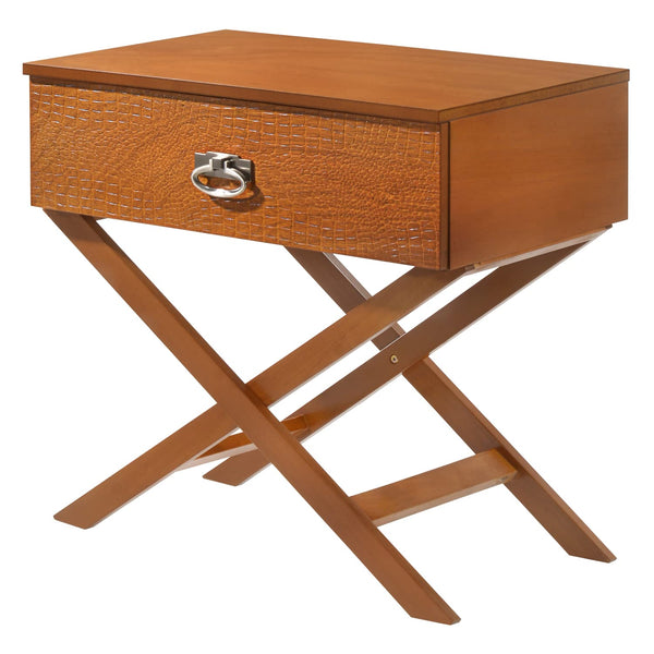 Glory Furniture Xavier 1 Drawer Nightstand in Oak