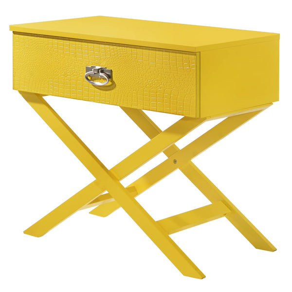 Glory Furniture Xavier 1 Drawer Nightstand in Yellow