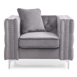Glory Furniture Paige Velvet Chair in Gray