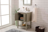 Legion Furniture 24-inch Kd White Gray Sink Vanity