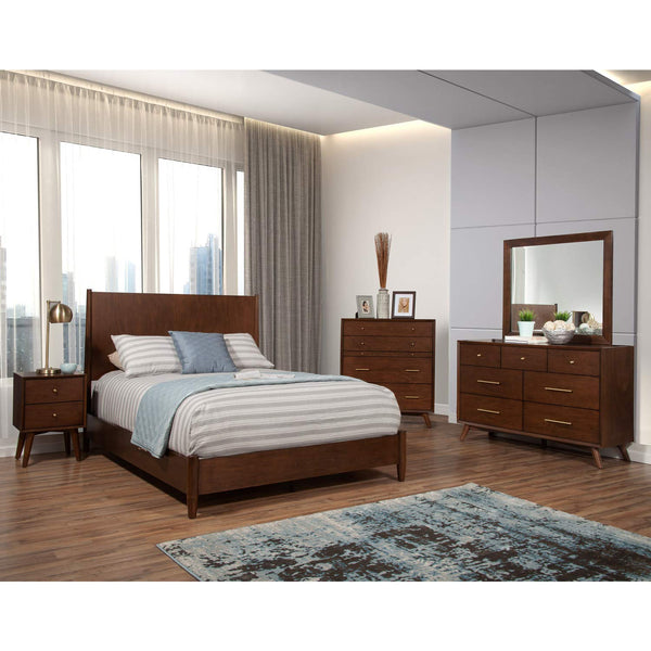 Alpine Furniture Flynn Mid Century Wood Bedroom Mirror in Walnut (Brown)