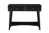 Alpine Furniture Flynn Wood Console Table with 2 Drawers in Black