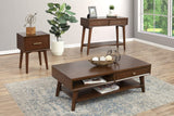 Alpine Furniture Flynn Wood Console Table with 2 Drawers in Walnut