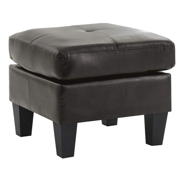 Glory Furniture Newbury Faux Leather Ottoman in Black