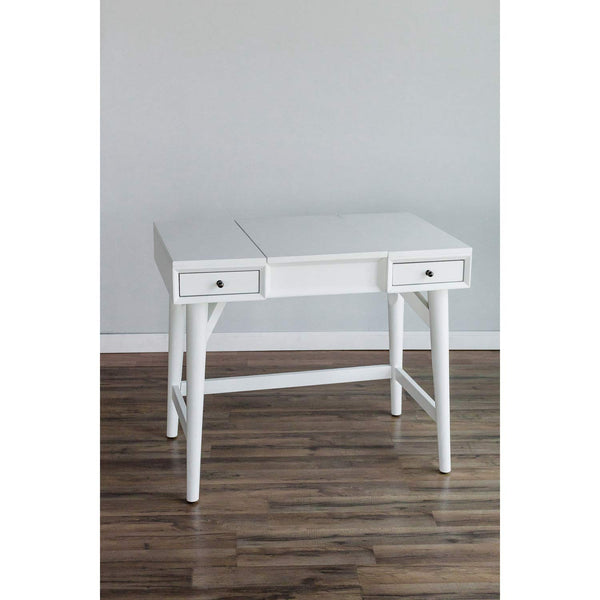 Alpine Furniture Flynn Wood Bedroom Vanity in White