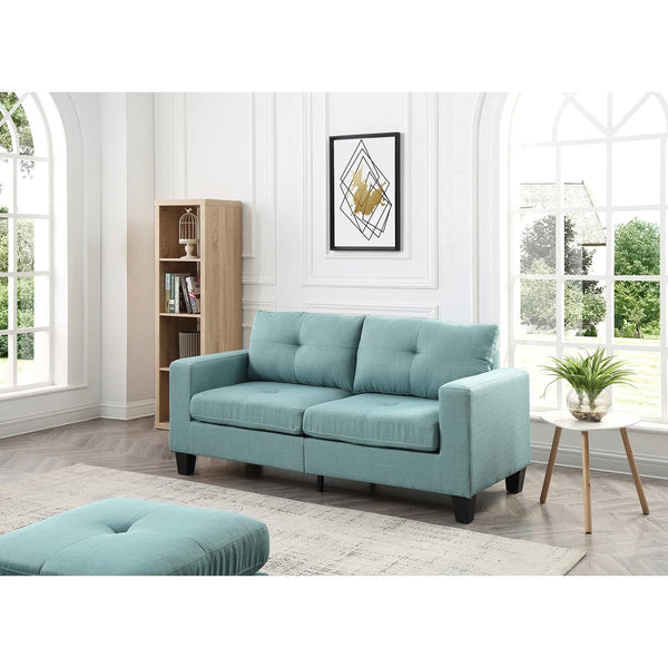 Glory Furniture Newbury Twill Fabric Modular Sofa in Teal