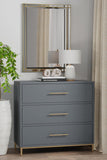 Alpine Furniture Madelyn Three Drawer Small Chest in Slate Gray