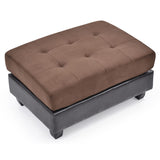 Glory Furniture Pounder Microsuede Ottoman in Chocolate