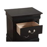 Glory Furniture Louis Phillipe 2 Drawer Nightstand in Black