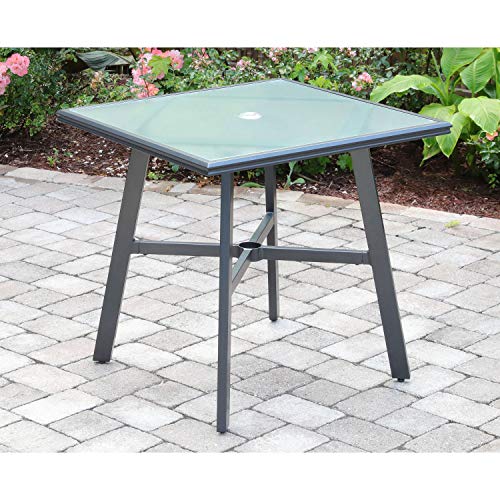 Hanover Foxhill 3-Piece Grade Bistro Set with 2 Sling Dining Chairs Commercial Outdoor Furniture, Gray/Gunmetal