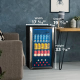 Danby DBC117A2BSSDD-6 117 (355 ml) Can Capacity Beverage Center Single Glass Door Mini-Fridge