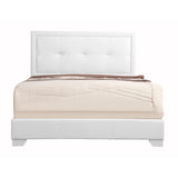 Glory Furniture Panello Faux Leather Upholstered Queen Bed in White