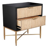 Origins by Alpine Larsen 2 Drawer Nightstand in Black