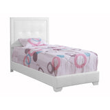 Glory Furniture Panello Faux Leather Upholstered Twin Bed in White