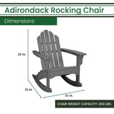 Hanover Grey All-Weather Adirondack Rocking Chair