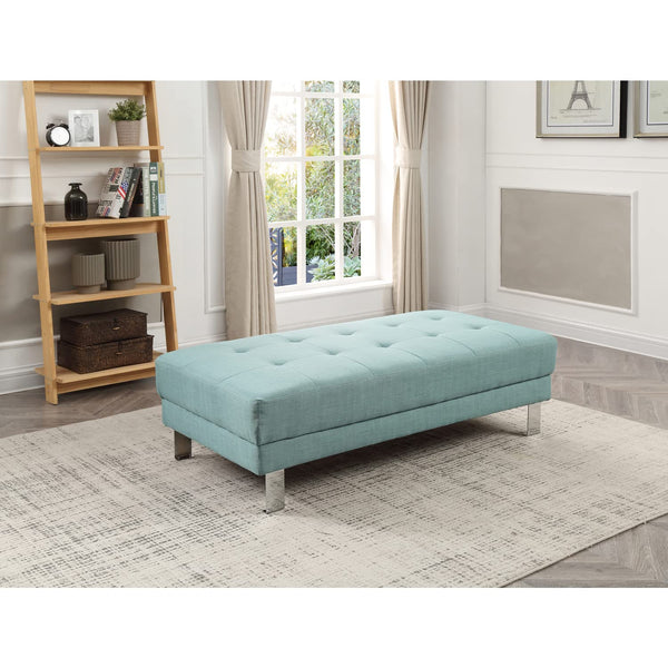 Glory Furniture Twill Oversized Ottoman Teal