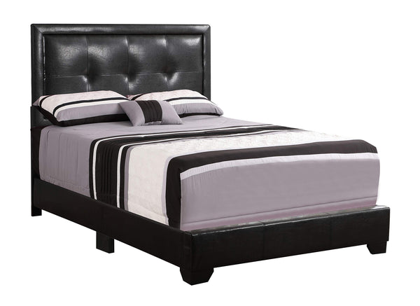 Glory Furniture Panello Faux Leather Upholstered Full Bed in Black