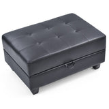 Glory Furniture Ottoman Faux Leather Storage Ottoman Black
