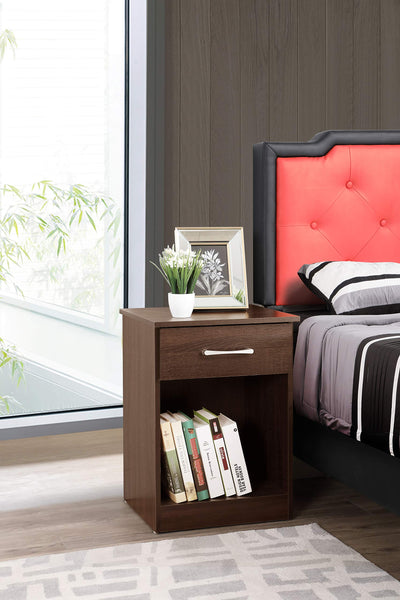 Glory Furniture Lindsey 1 Drawer RTA Nightstand in Wenge