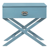 Glory Furniture Xavier 1 Drawer Nightstand in Teal