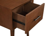 Alpine Furniture Flynn Wood 1 Drawer End Table in Acorn (Brown)