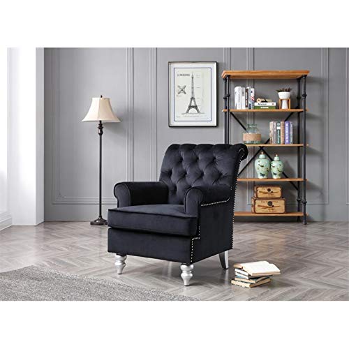 Glory Furniture Anna G0812-C, Black Accent Arm Chair, 37" H X 32" W X 35" D