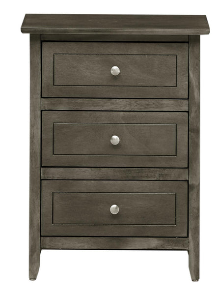 Glory Furniture 3 Drawer Nightstand, Gray