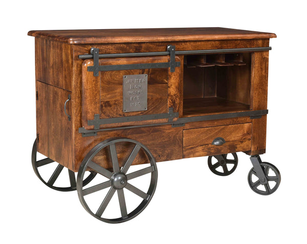 Two Door One Drawer Wine Cart