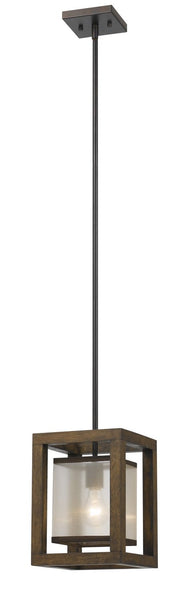Cal Lighting FX-3536/1P Restoration One Light Pendant from Mini Collection in Bronze / Dark Finish, 8.00 inches, Brown, 8x8x39