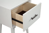 Alpine Furniture Flynn Wood 1 Drawer End Table in White