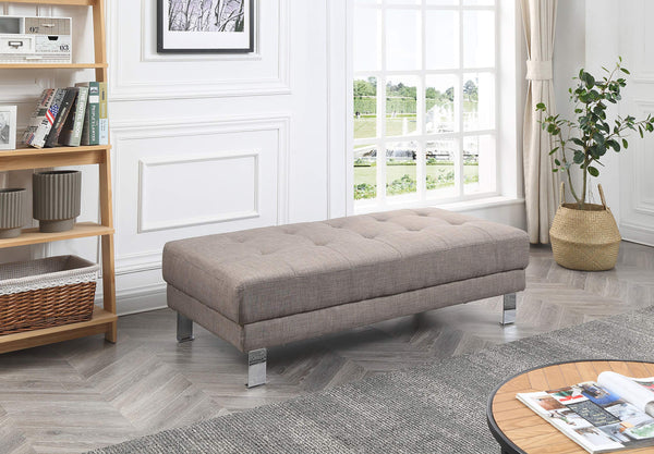 Glory Furniture Twill Oversized Ottoman Light Grey