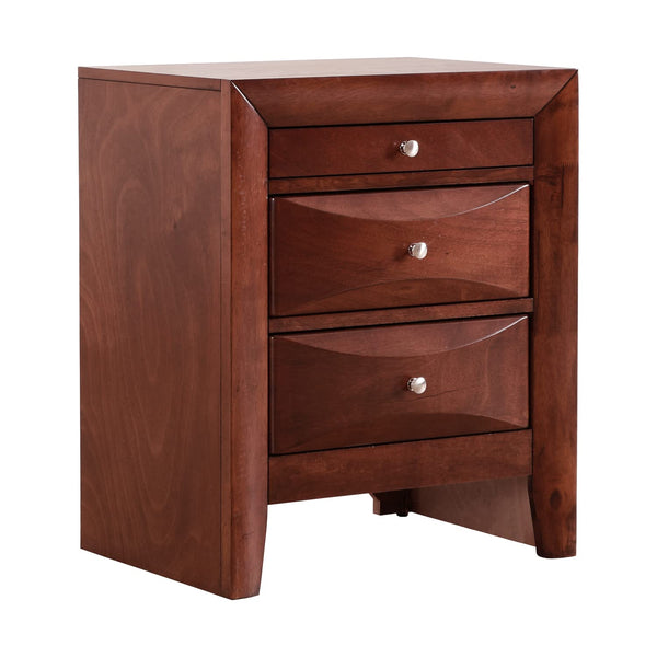 Glory Furniture Marilla 3 Drawer Nightstand in Cherry
