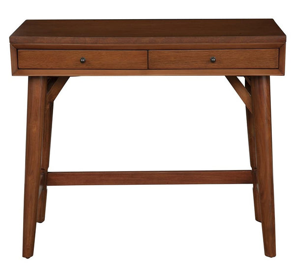 Alpine Furniture Flynn Wood 2 Drawer Desk in Acorn (Brown)
