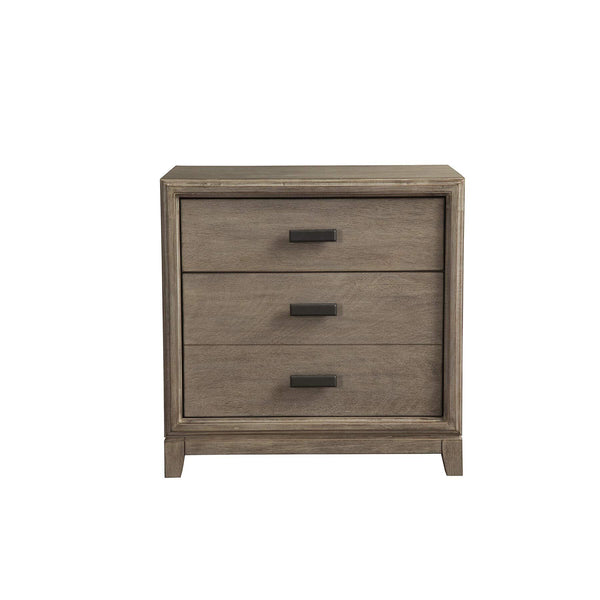 Alpine Furniture Camilla 2 Drawer Wood Nightstand in Antique Gray